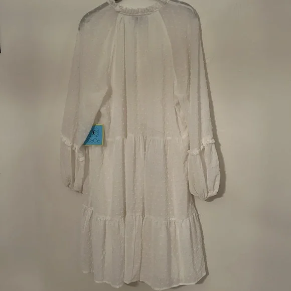 🎈3/$25🎈NWT CeCe Clip Dot Ruffled Shift Dress - Picture 9 of 11